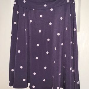 Girls Lularoe Azure Skirt 12 Polka Dots